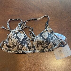 Andie The Sicily Bikini Top in Snake Skin Print S NWT